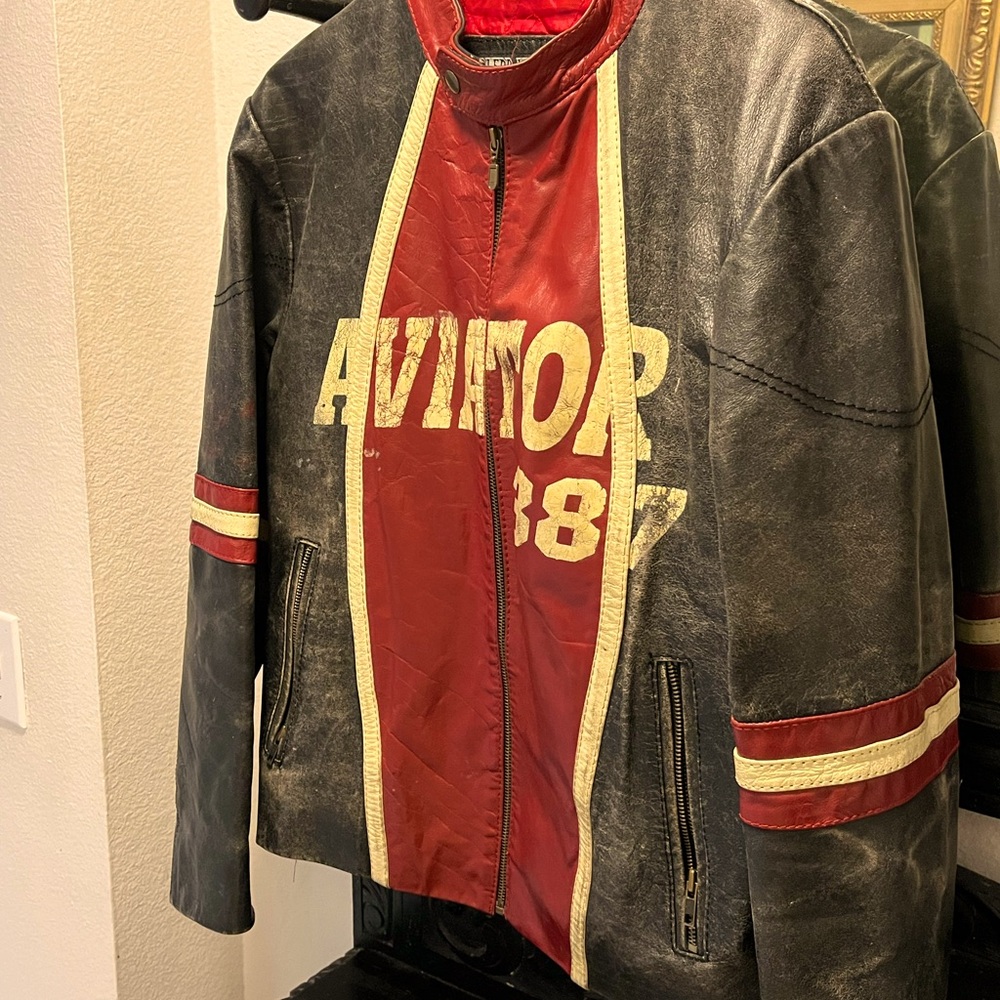 Aviator leather jacket